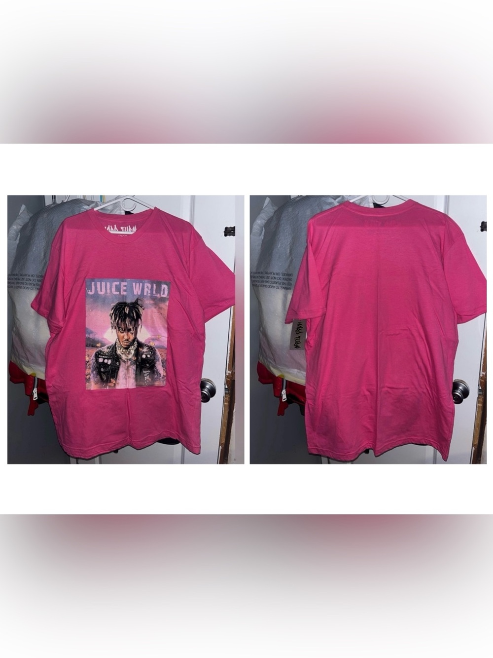 Legends Never Die Juice WRLD Memorial Shirt Pink Short Sleeve Graphic T Shirt XL - Picture 1 of 7